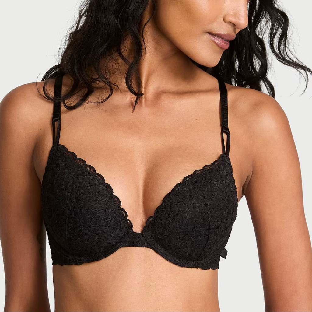 Victoria's Secret Nwt Very Sexy Push Up Black Lace Bra 32ddd